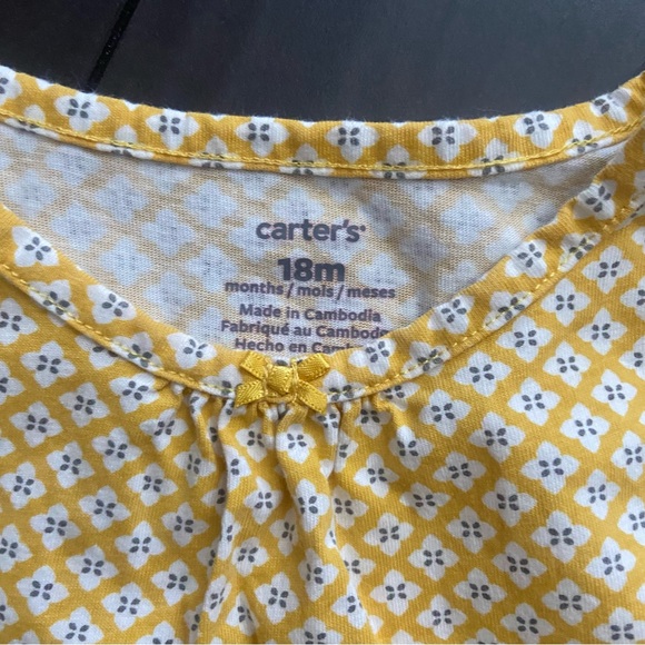 Carter’s baby girl golden ruffle shirt sleeve onesie top size 18M EUC - Picture 3 of 4